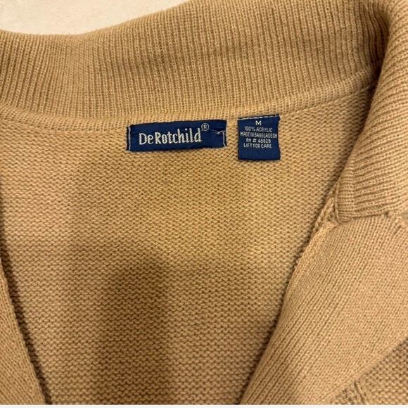 DeRotchild Tan Sweater Coat Vintage - Picture 2 of 4